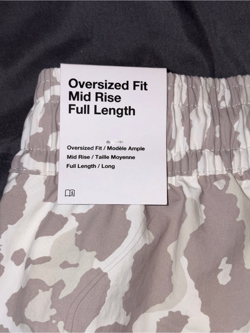 NWT Nike Sportswear Woven Printed Pants Women’s M College Grey/Sail Oversized - Picture 6 of 9